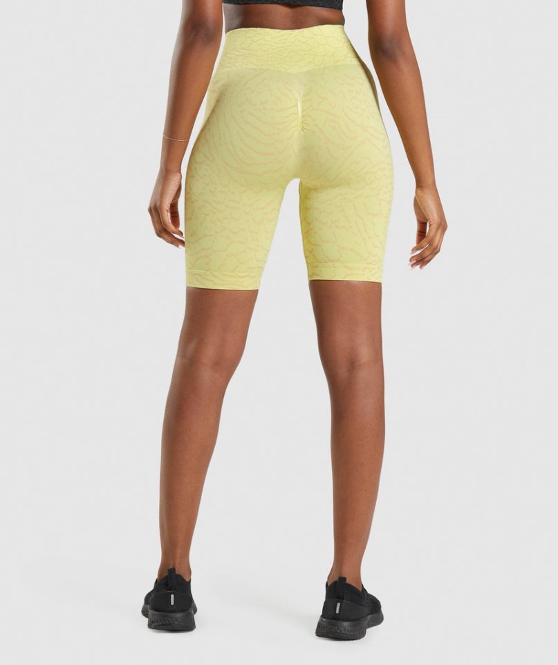 Women's Gymshark Adapt Animal Seamless Cycling Shorts Yellow | NZ 2SQBMR